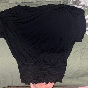 Black flowy scrunched waist shirt